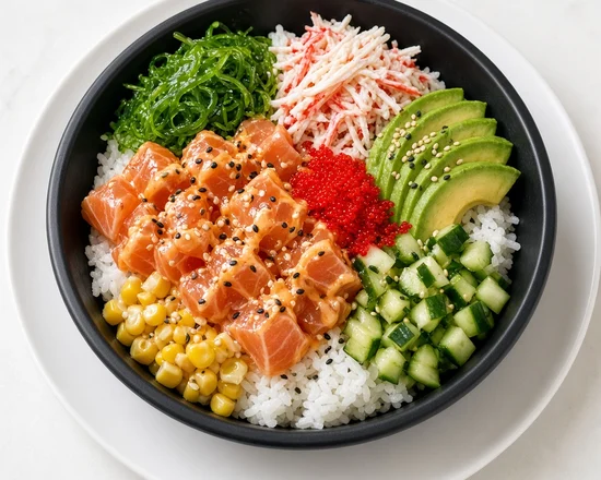 Tokyo Bowl spicy salmon poke bowl at Pocket Holic in Calgary