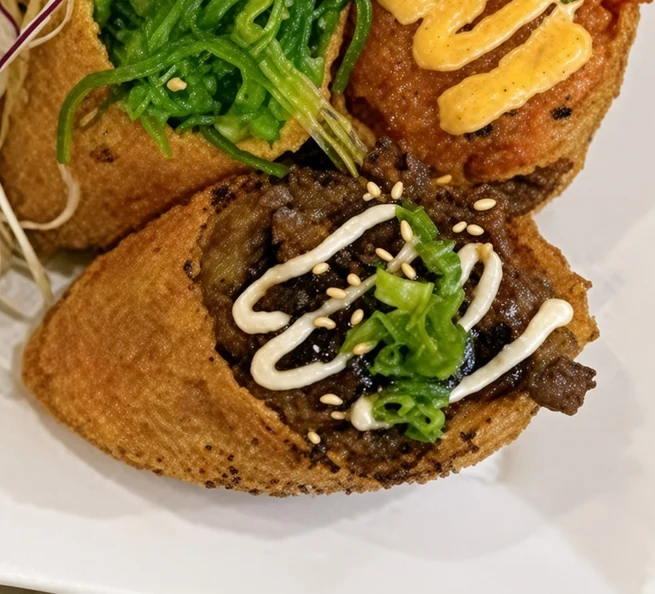 Beef bulgogi pocket sushi (topping inari sushi) at Pocket Holic in Kensington, Calgary